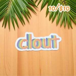 Clout Rainbow Text Sticker – 2 1/2” Glossy Finish